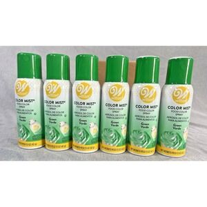 6 WILTON 1.5 Oz GREEN COLOR MIST FOOD SPARY Baking HOLIDAY WEDDING CAKES cupcake